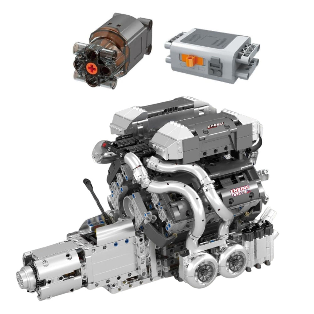 Stavební kostky Motor V8 se skříní – 44 cm