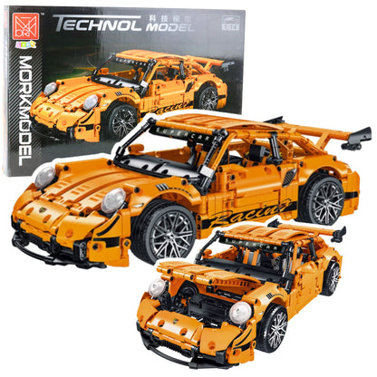Stavební kostky závodní auto GT 1:14 s 1268 díly – oranžové