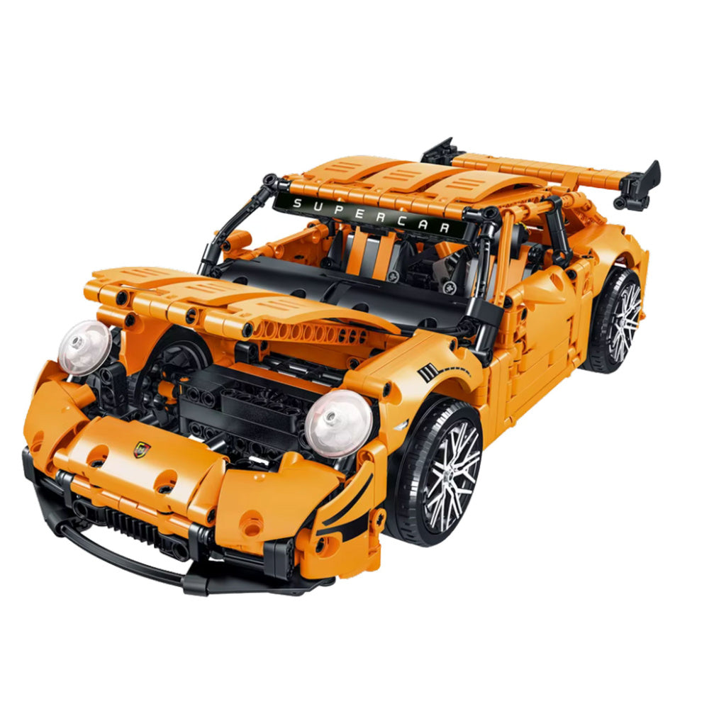 Stavební kostky závodní auto GT 1:14 s 1268 díly – oranžové