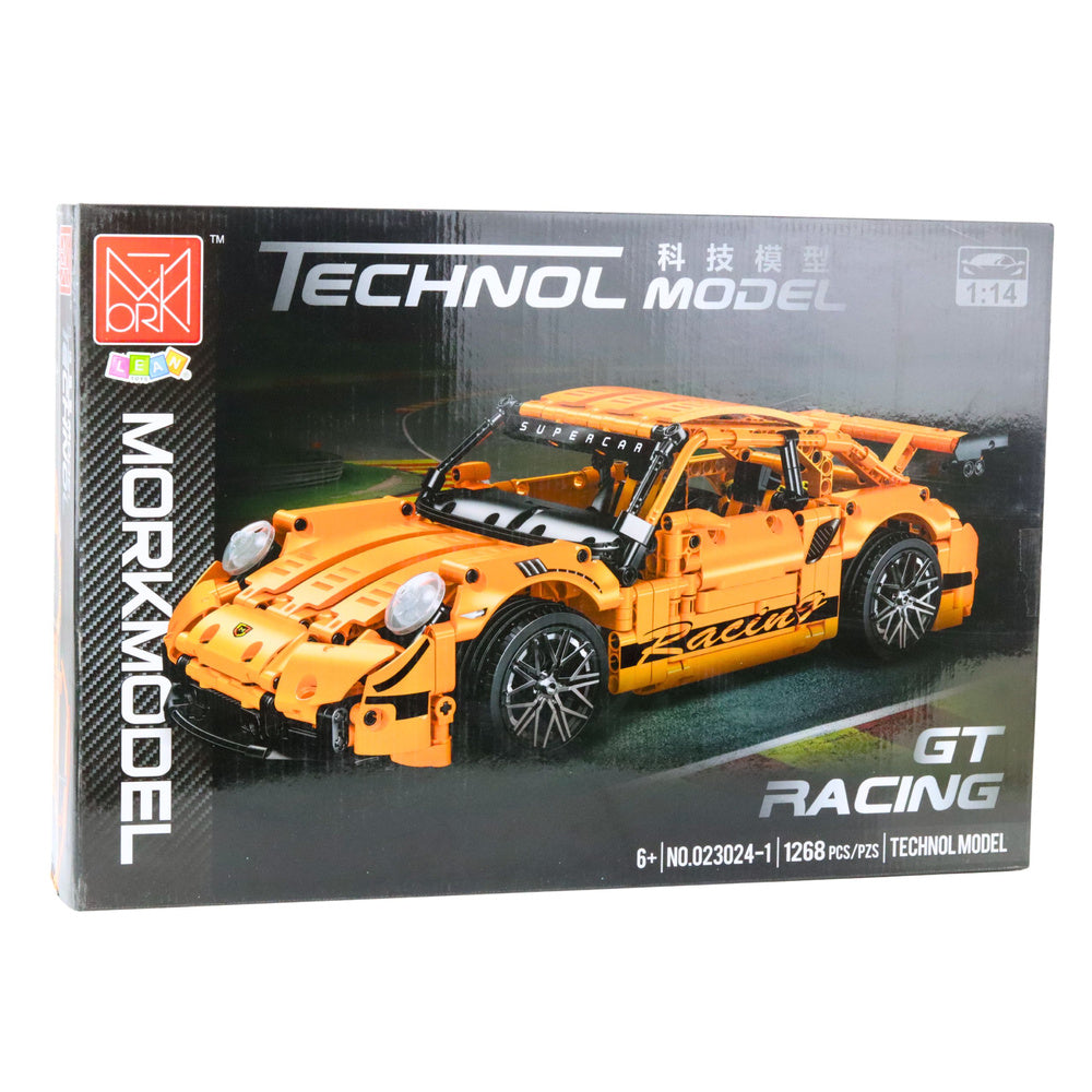 Stavební kostky závodní auto GT 1:14 s 1268 díly – oranžové