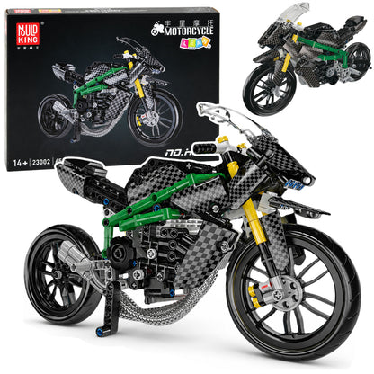 Stavební kostky závodní motocykl sportovní černý 656 dílů