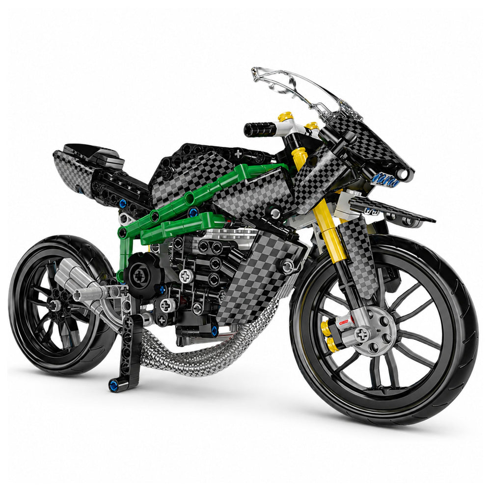 Stavební kostky závodní motocykl sportovní černý 656 dílů