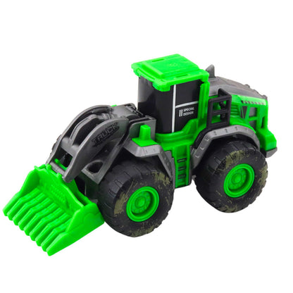 Stavební stroj koparka nakladač buldozer s frikčním pohonem zelený
