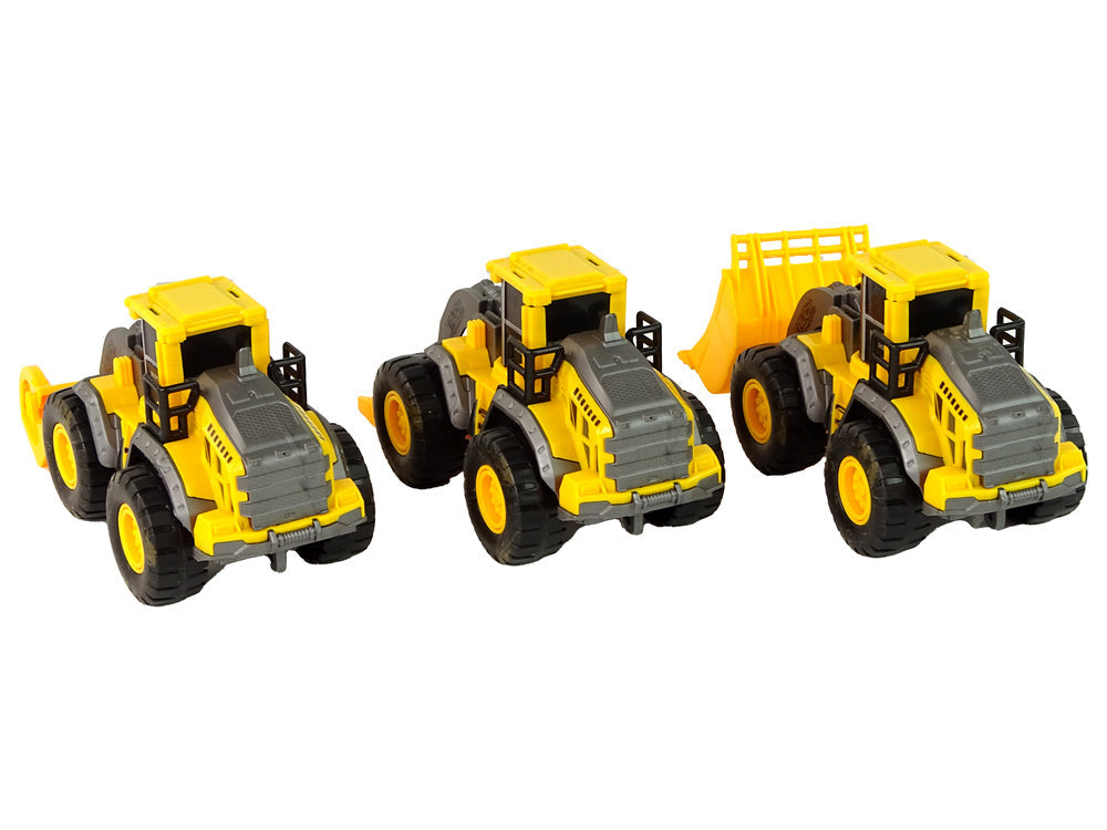 Stavební vozidla set 3 modely – frikční pohon | žluté