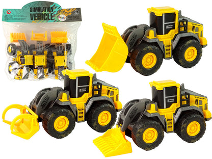Stavební vozidla set 3 modely – frikční pohon | žluté