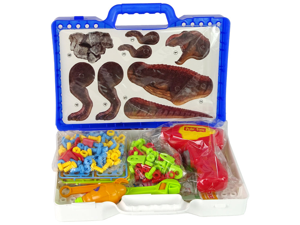 Stavebnice 3D dinosauři s nářadím a kufříkem
