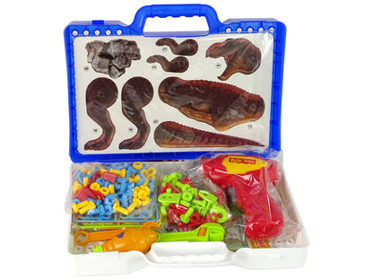 Stavebnice 3D dinosauři s nářadím a kufříkem
