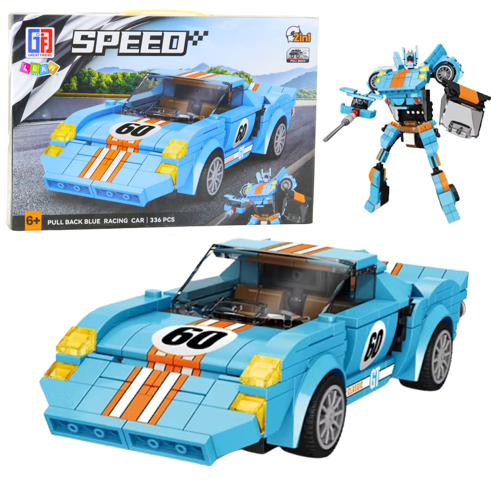 Stavebnice auto robot 2v1 – pull back pohon 336 dílů