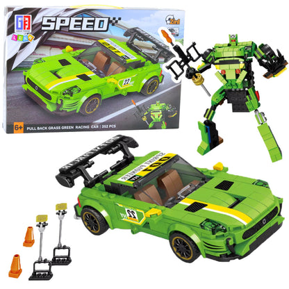 Stavebnice auto robot 2v1 – pull back pohon 352 dílů