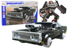 Stavebnice auto robot 2v1 – transformace 398 dílů černošedá