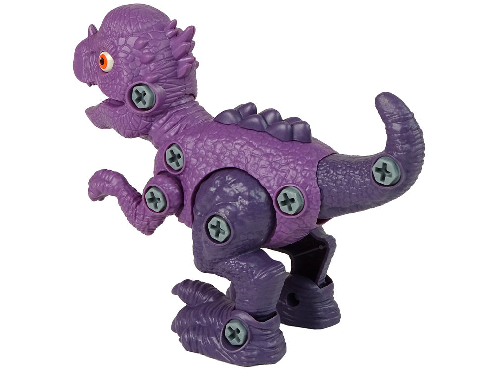 Stavebnice dinosaura Stygimoloch s vajíčkem a šroubovákem fialový