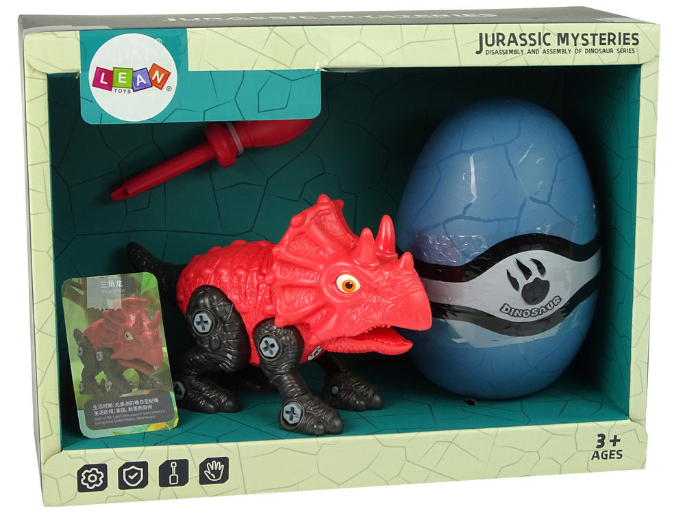 Stavebnice dinosaura Triceratops s vajíčkem a šroubovákem