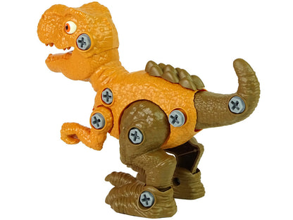 Stavebnice dinosaura Tyrannosaurus Rex s vajíčkem a šroubovákem oranžový