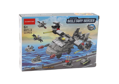 Stavebnice helikopter 6v1 DIY set vozidel – 117 dílů