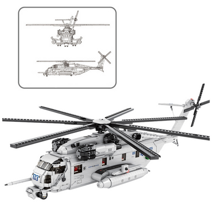 Stavebnice helikopter CH 53 transportní 2192 dílů šedo bílý