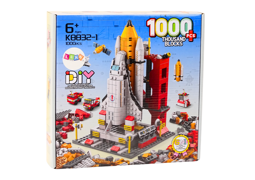 Stavebnice kosmická raketa 6v1 – vesmírná vozidla 1000 dílků