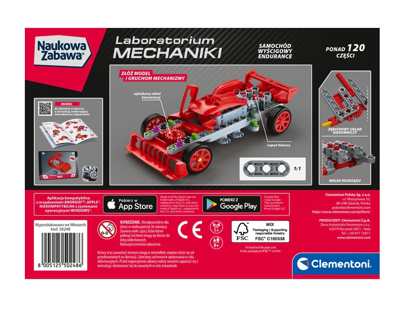 Stavebnice Laboratorium mechaniky závodní auto Endurance – Clementoni