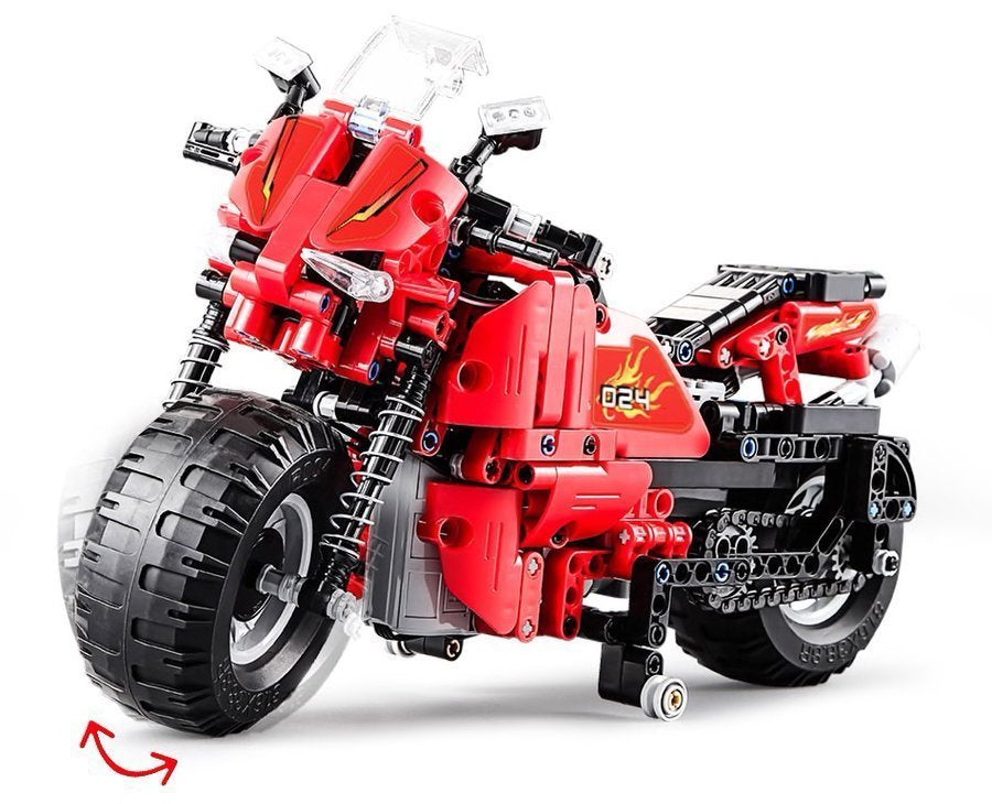 Stavebnice motocyklu na dálkové ovládání 2.4G 484 dílů – CADA
