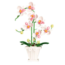 Stavebnice orchidej v květináči – 718 dílů | růžovo bílá