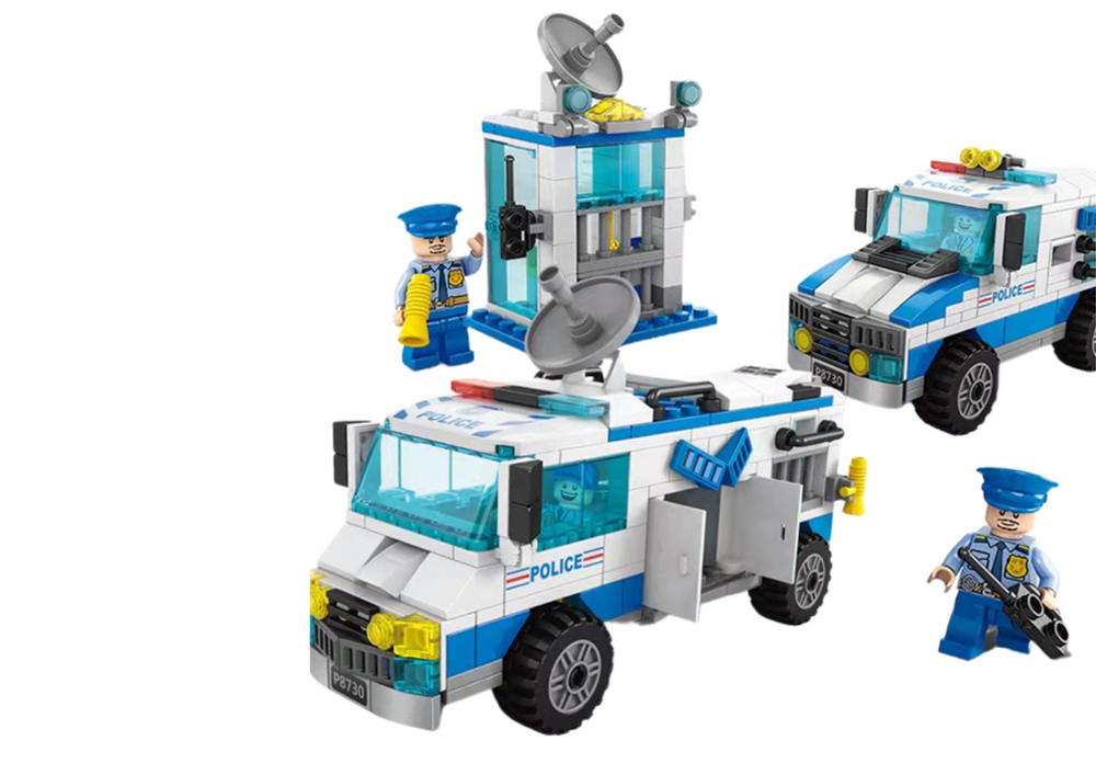 Stavebnice Policie auto a budova – 271 dílů | LEGO kompatibilní