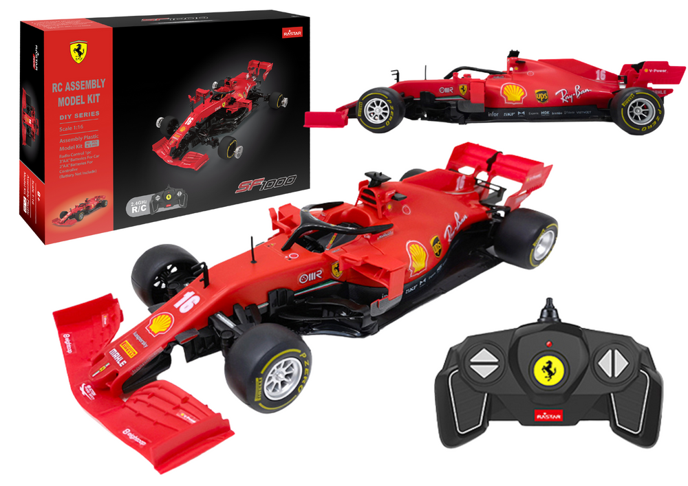 Stavebnice RC auto 1:16 Ferrari SF1000 s dálkovým ovládáním červené
