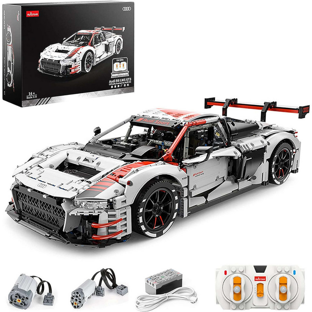 Stavebnice RC auto Audi R8 1:8 s dálkovým ovládáním – Rastar