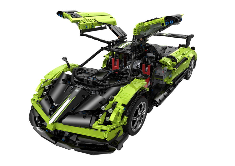 Stavebnice RC auto Pagani Huayra BC 1:8 s pilotem 2896 dílů zelené