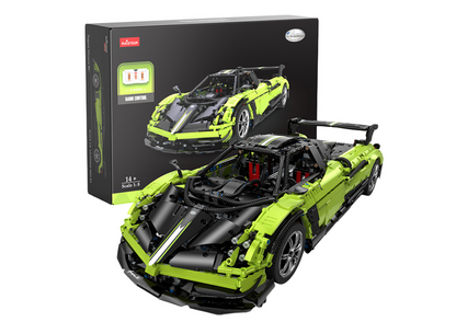 Stavebnice RC auto Pagani Huayra BC 1:8 s pilotem 2896 dílů zelené