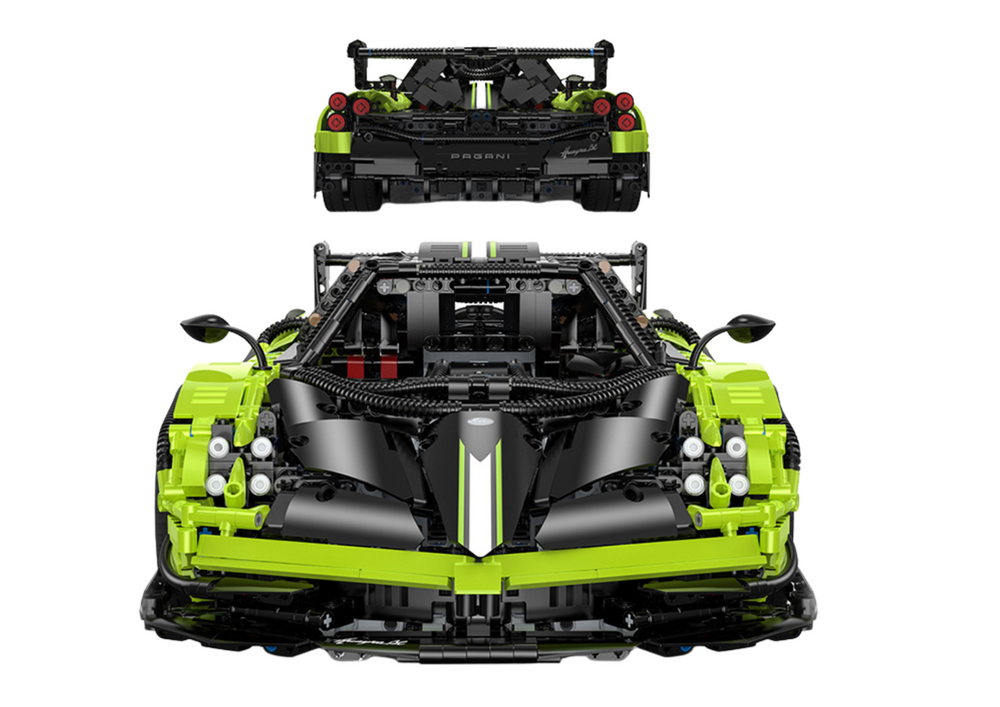 Stavebnice RC auto Pagani Huayra BC 1:8 s pilotem 2896 dílů zelené