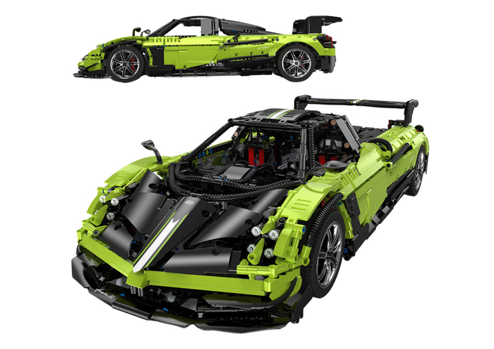 Stavebnice RC auto Pagani Huayra BC 1:8 s pilotem 2896 dílů zelené