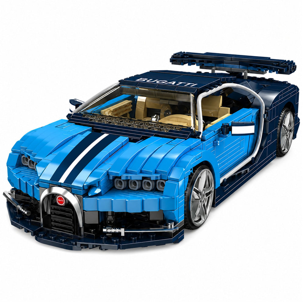 Stavebnice sportovního auta Bugatti modrá 1212 dílků
