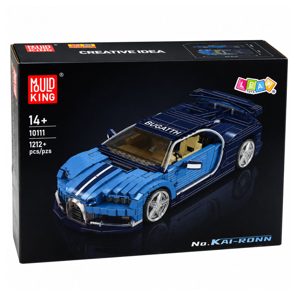 Stavebnice sportovního auta Bugatti modrá 1212 dílků