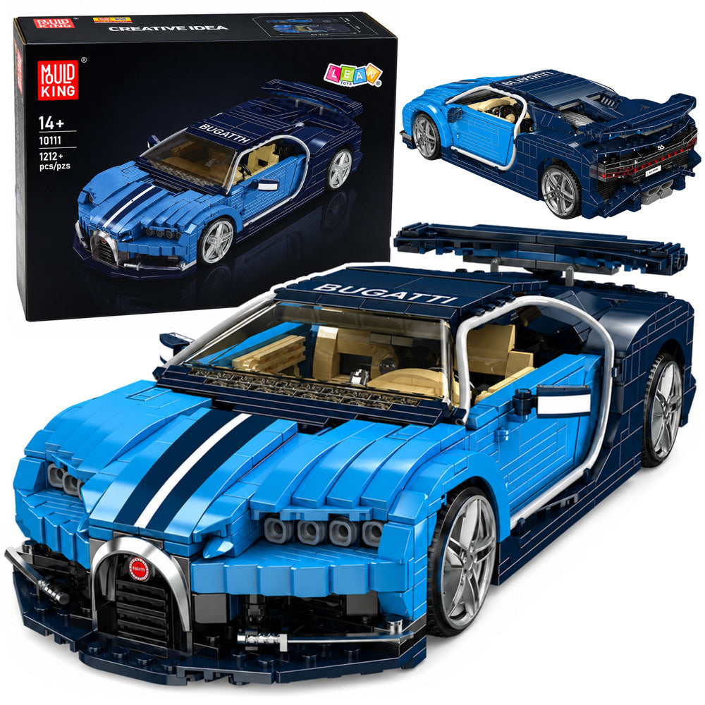 Stavebnice sportovního auta Bugatti modrá 1212 dílků