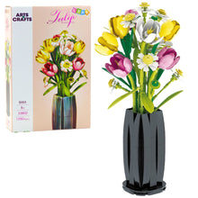 Stavebnice tulipány ve váze 1250 dílků – dekorace 36 cm