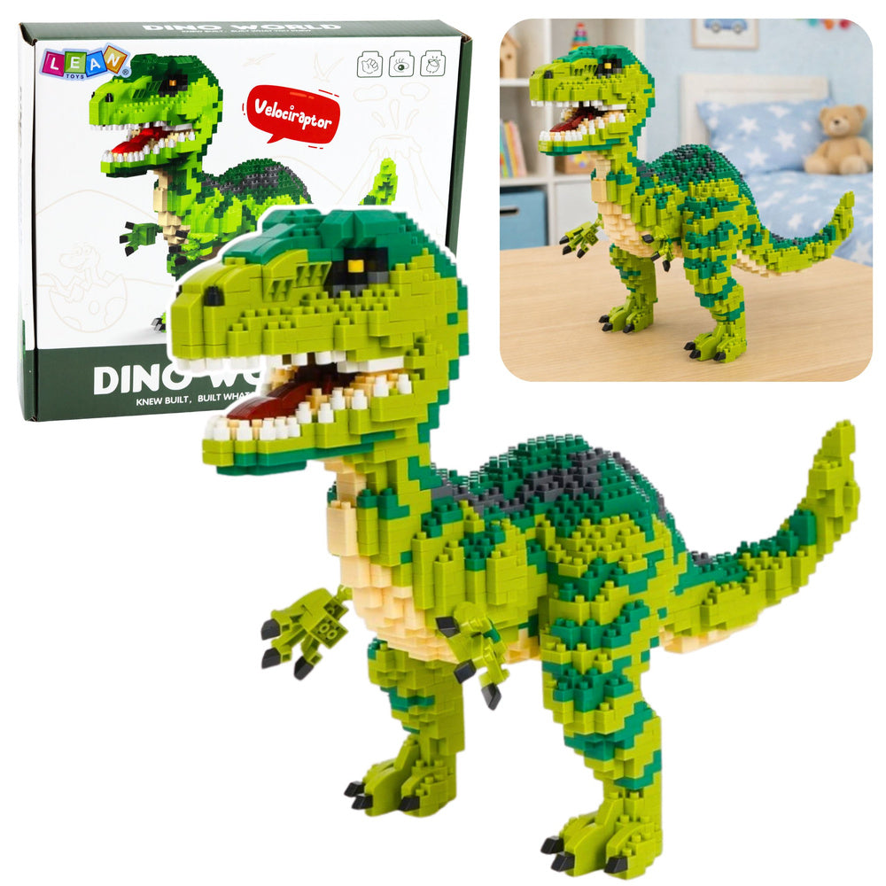 Stavebnice Velociraptor – 3D figurka dinosaura z kostek 1457 dílů