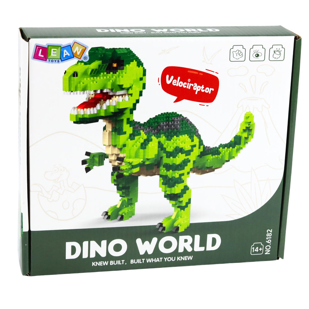 Stavebnice Velociraptor – 3D figurka dinosaura z kostek 1457 dílů