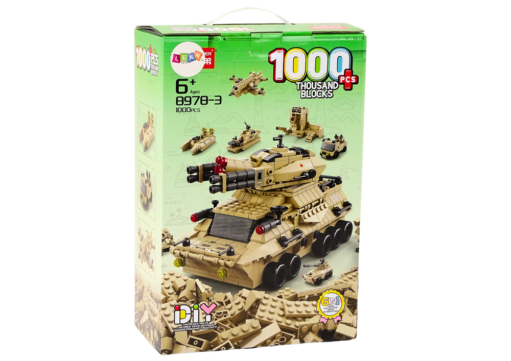 Stavebnice vojenský tank 1000 dílů – s instrukcemi písková