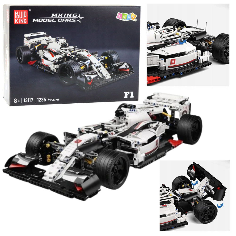 Stavebnice závodní auto F1 – 1235 dílů | bílo červené
