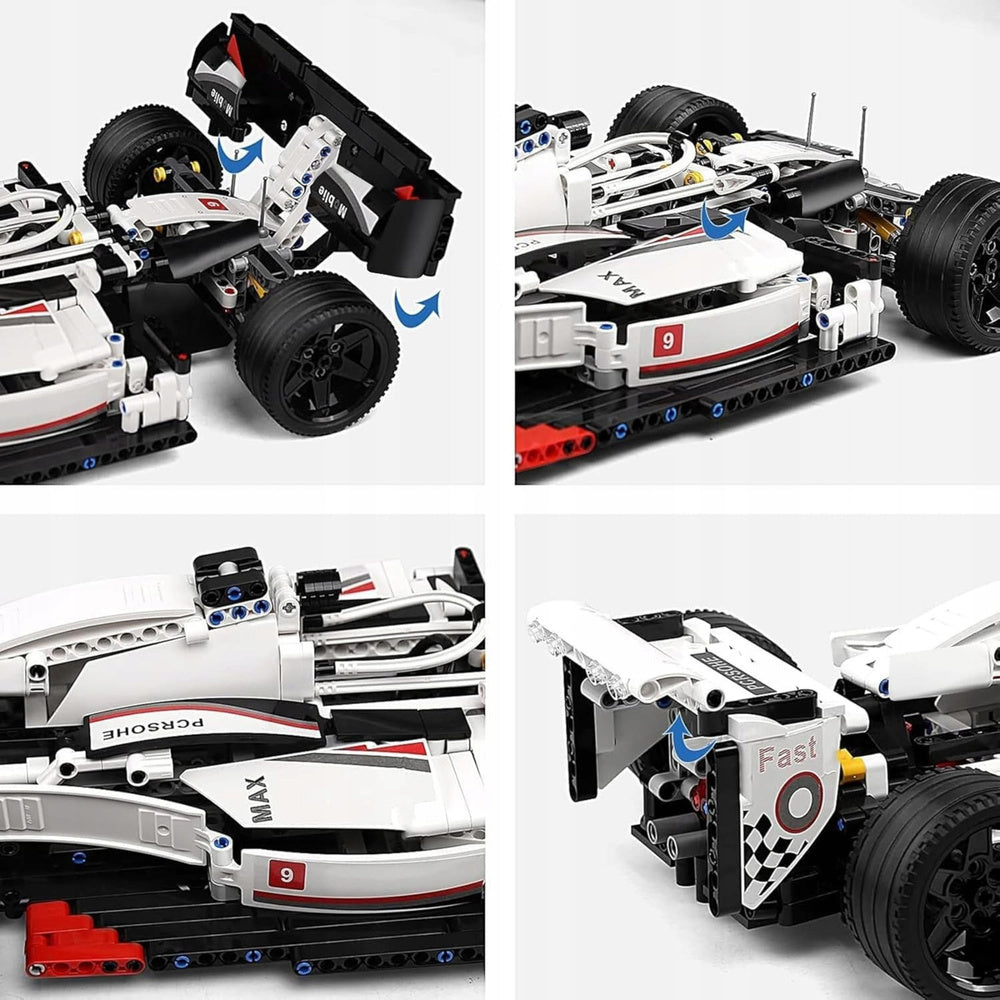Stavebnice závodní auto F1 – 1235 dílů | bílo červené