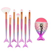 Štětce na make up syrení ocas 8 ks fialovo růžové