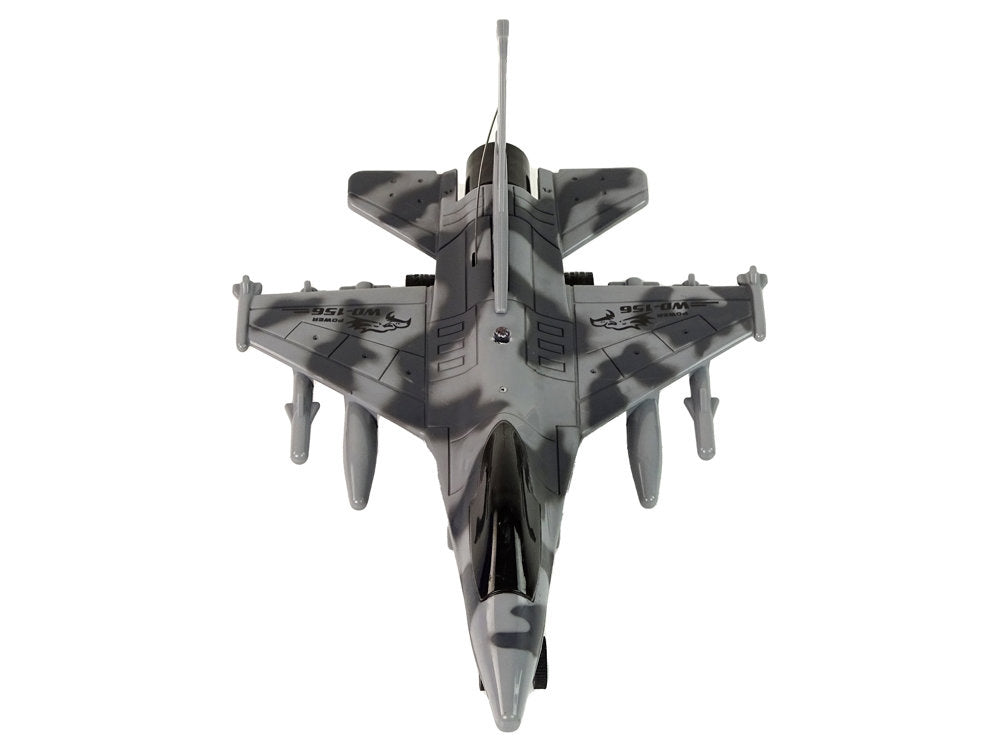 Stíhačka na dálkové ovládání s pilotem šedá
