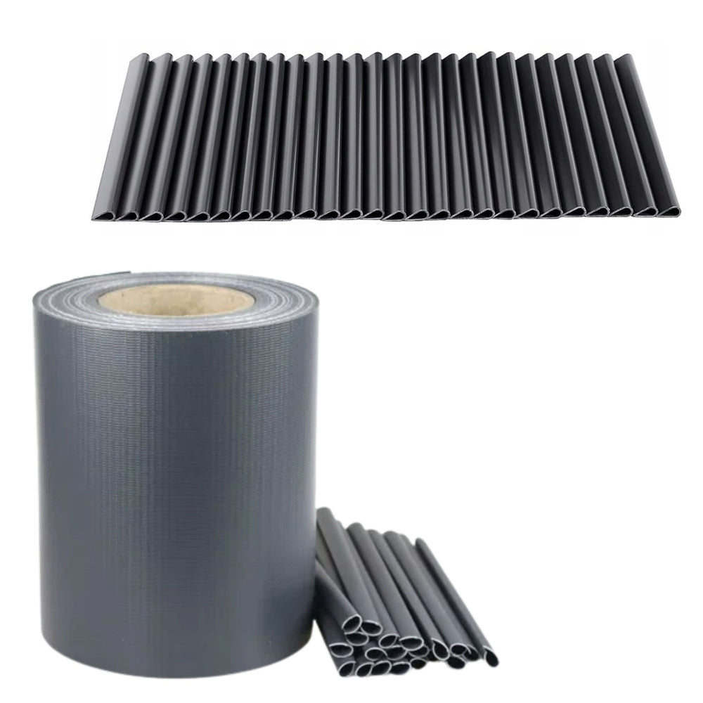 Stínící páska na plot s UV ochranou 19x35m – šedá + klipy