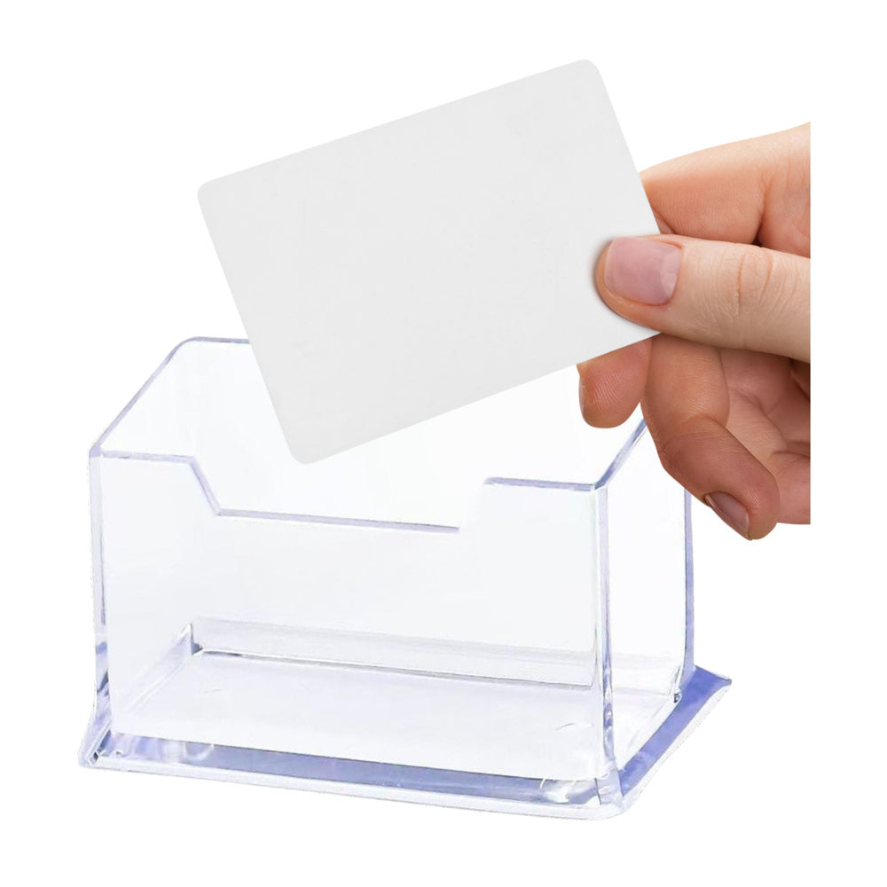 Stojánek na vizitky průhledný – akrylový 11cm | plastový