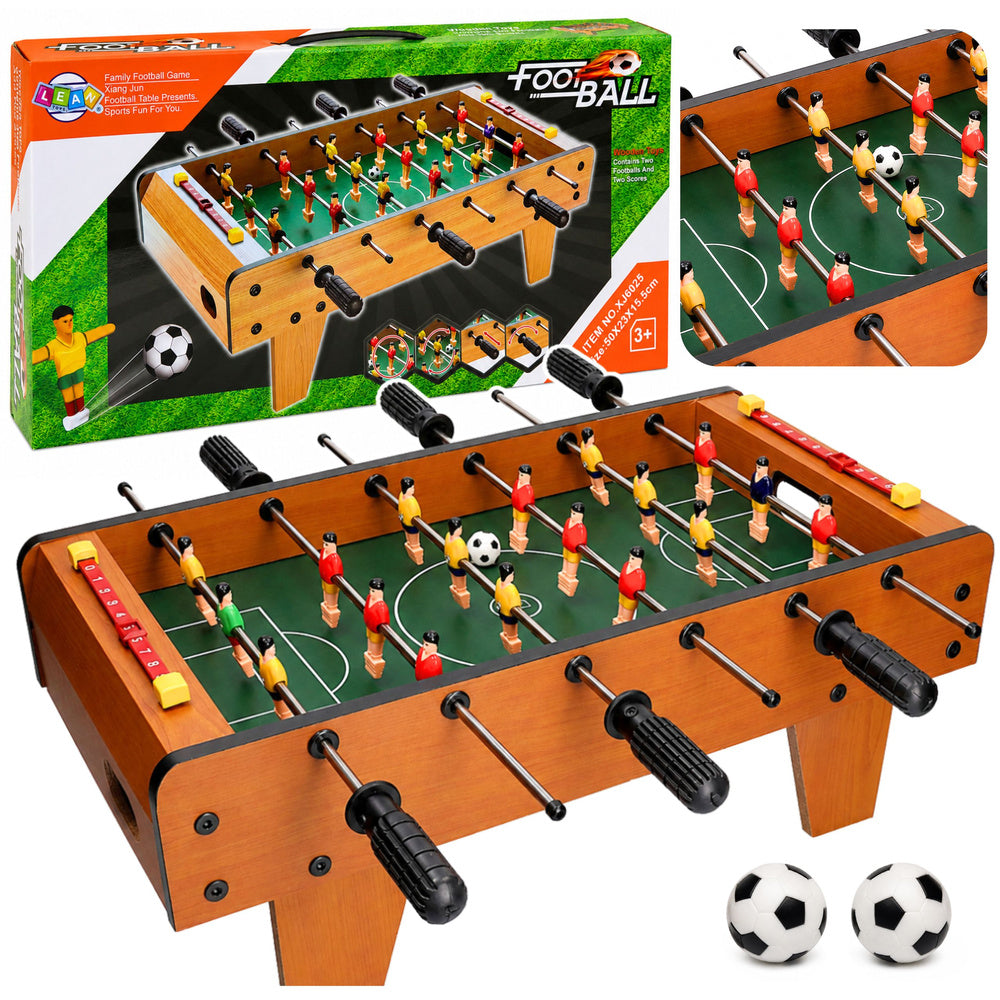 Stolní fotbal dřevěný mini herní stůl 50x25 cm