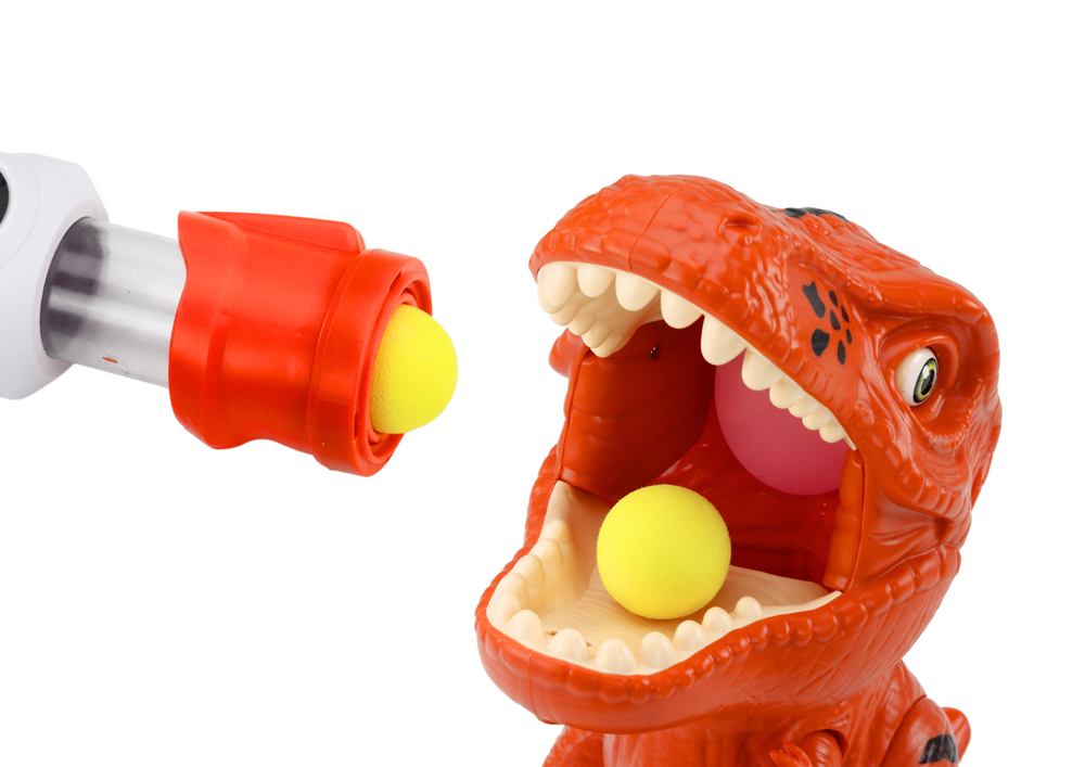 Střelecká hra s dinosaurem pistole s pěnovými míčky hnědá