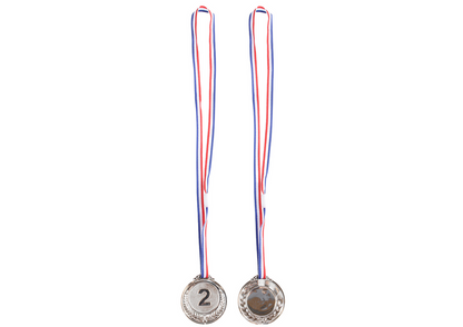 Stříbrný medal druhé místo trofej zinkový 6,5cm