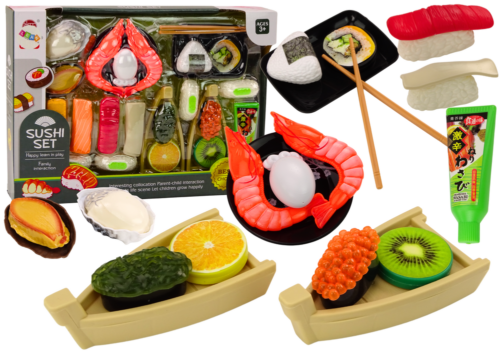 Sushi set pro děti se 24 díly a krevetami – dětská hračka