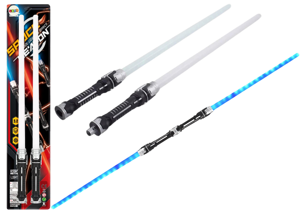 Světelné meče 2v1 se zvuky – modré světlo 132 cm