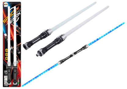 Světelné meče 2v1 se zvuky – modré světlo 132 cm