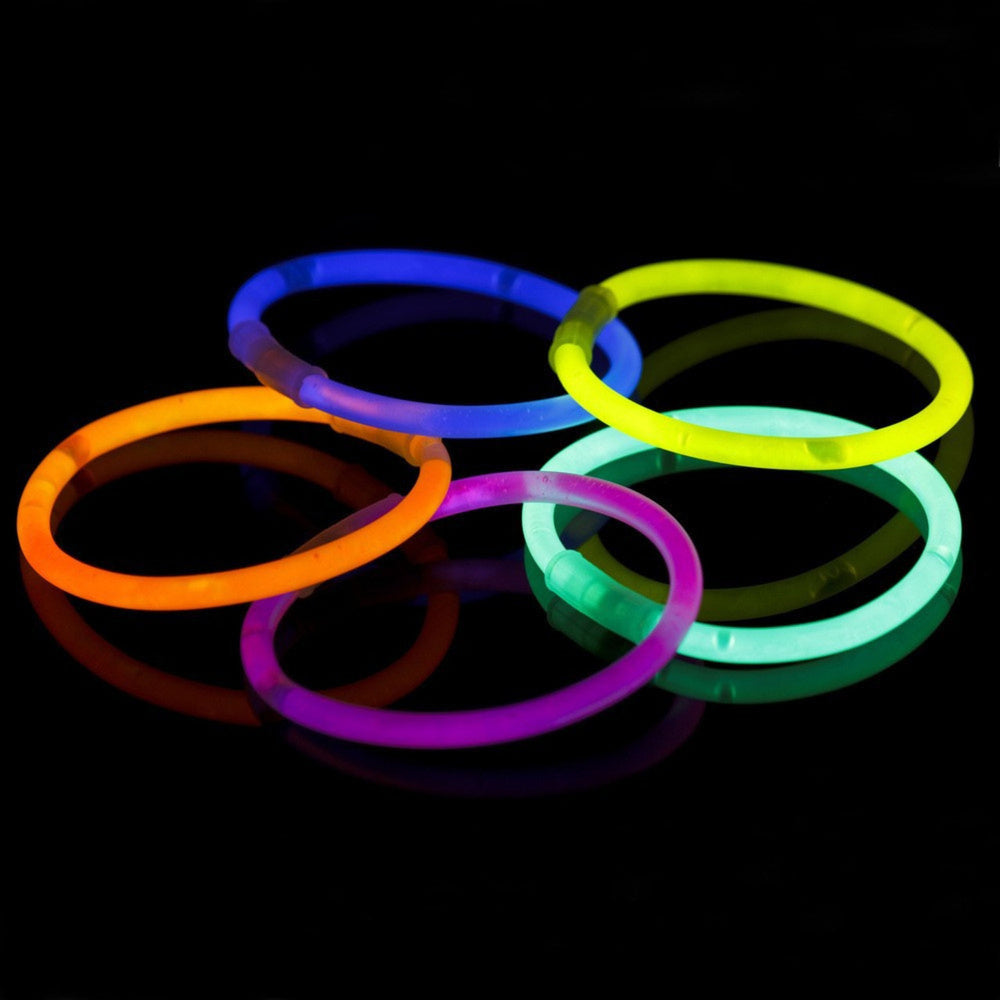 Svítící fluorescenční náramky v tmavě – 5 kusů